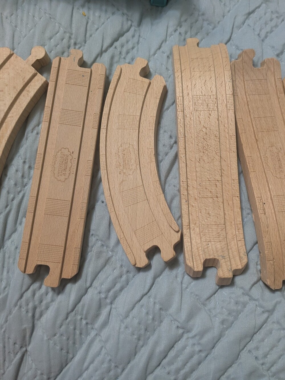 Thomas and Wooden Train Track  with 3 Blue Suspension Bridges - Picture 5 of 6